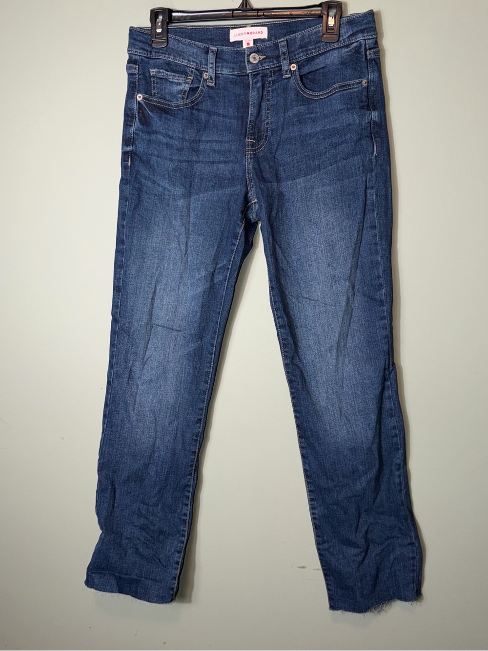 Lucky‎ Brand Women’s Dark Blue Sweet Mid Rise Straight Raw Hem 8/29A